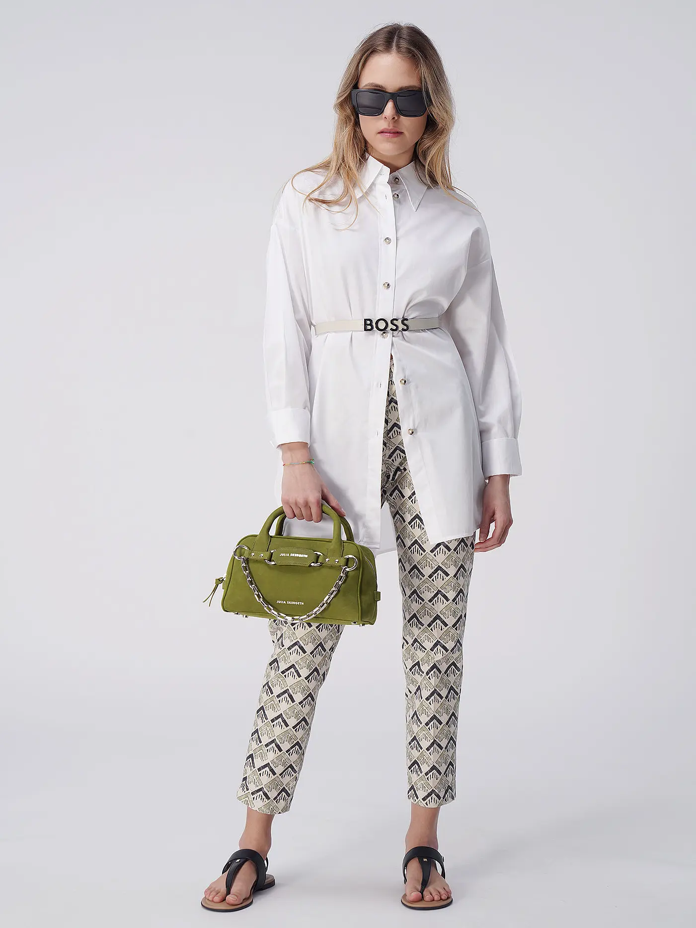 JULIA SKERGETH | Ledertasche - Henkeltasche DOCTORS BAG SMALL | grün